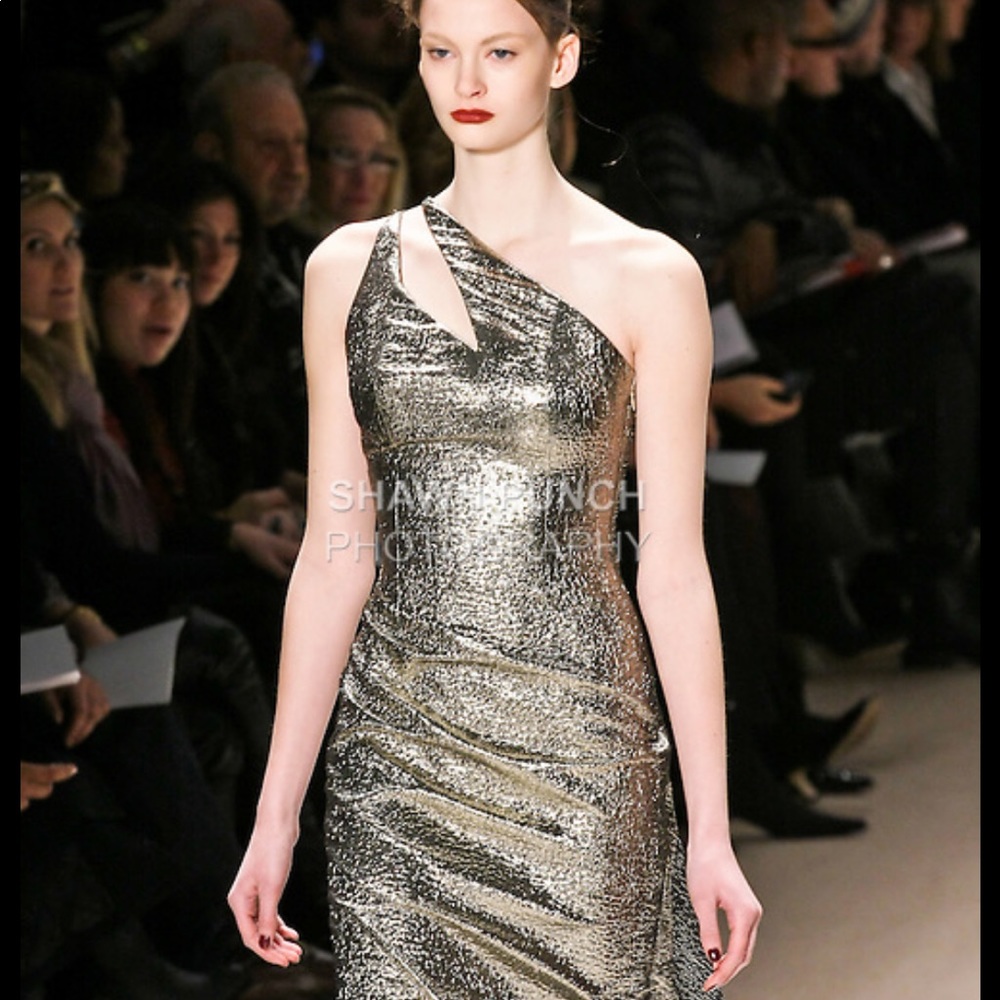 Georges Chakra Gold Gown w Butterfly Details